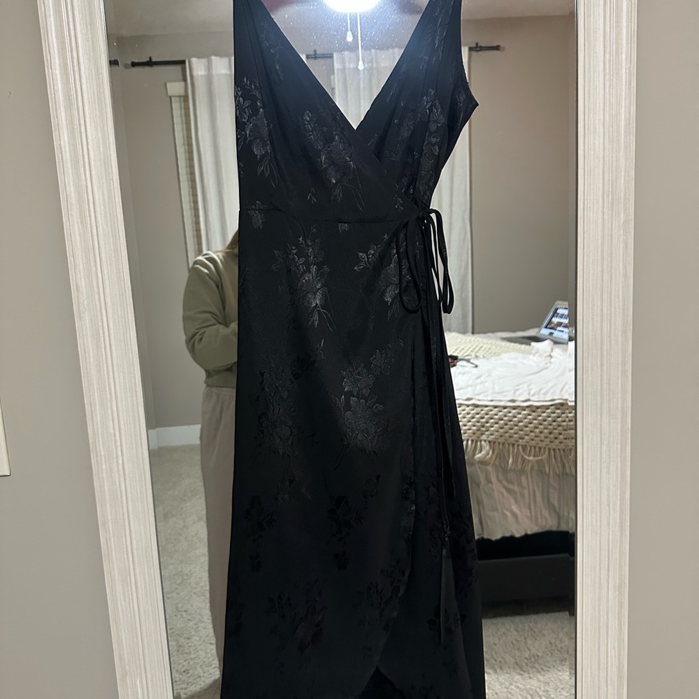 Lovestitch Black Floral Asymmetrical Dress
